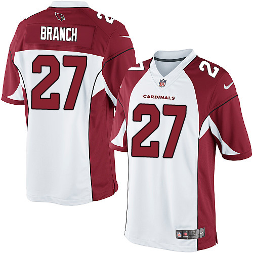 Men's Limited Tyvon Branch Nike Jersey White Road - #27 NFL Arizona Cardinals